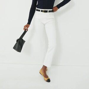 French Sole Tuckernuck Camille Cap Black Toe Leather Flats